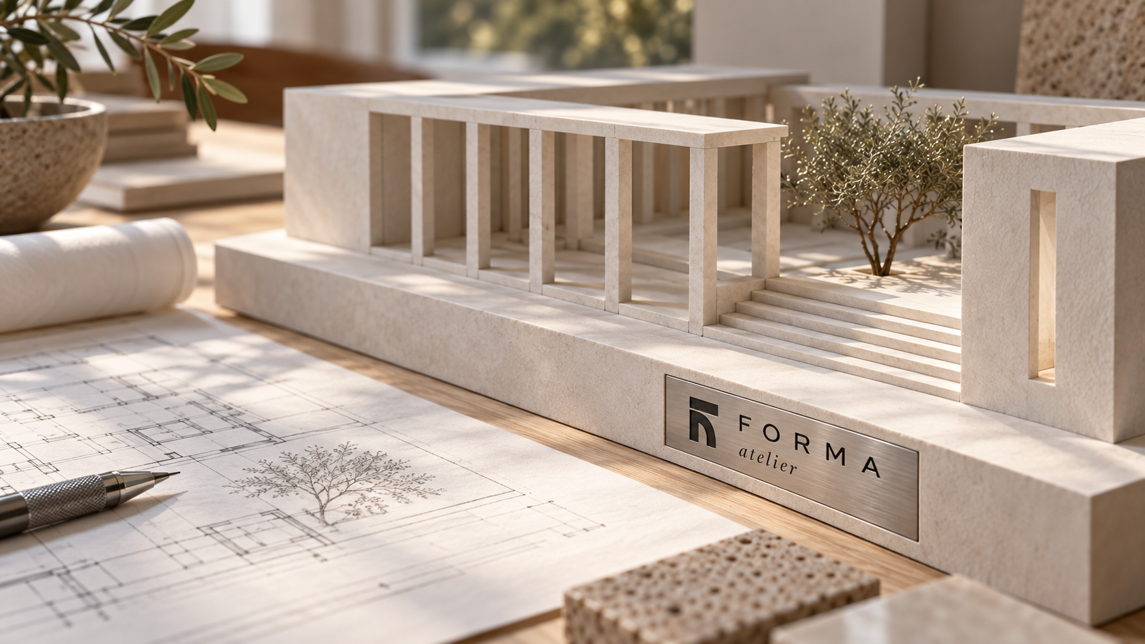 Финальная сцена: архитектура, свет и знак FORMA Atelier